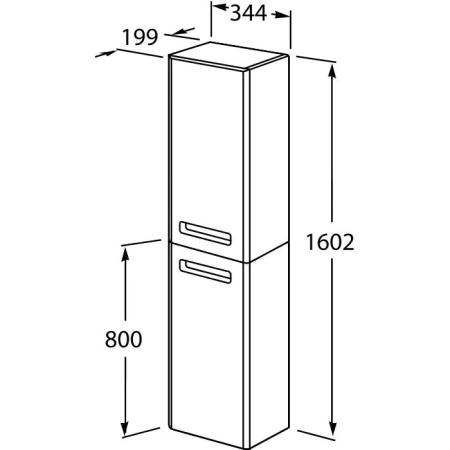 Roca The Gap Original Шкаф колонна 34x20x160см, DX, цвет: белый матовый