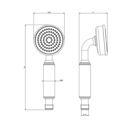 Gessi Venti20 Ручной душ, цвет: Brass PVD