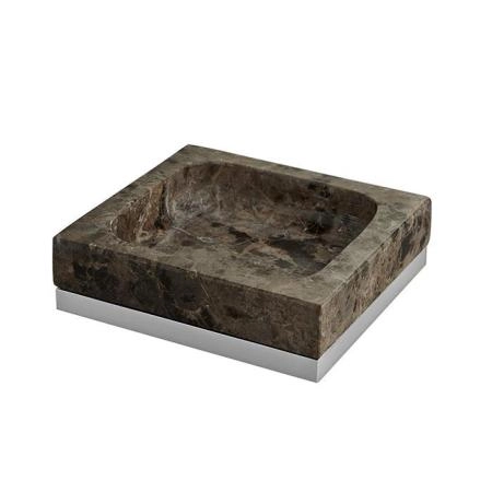 3SC Palace Marmo Мыльница настольная, цвет: мрамор Emperador dark/хром