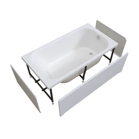 Ванна акриловая "ПРОВАНС 170х75", рама-подставка, фронтальная панель, слив-перелив автомат с сеточкой (бронза, с сифоном)