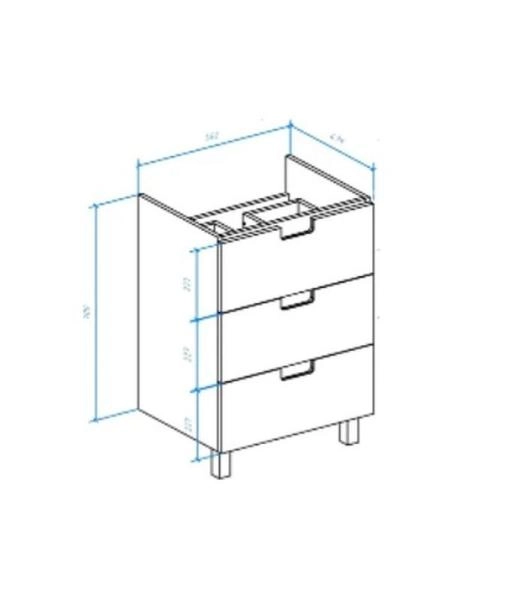 Тумба под раковину Bellezza Пегас 60 напольная с 3 ящ. бежевая