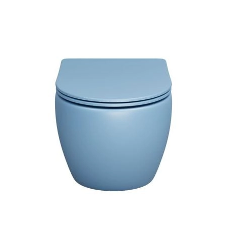 Унитаз Grossman GR-4455BSMS Color (485*365*360) ГОЛУБОЙ МАТОВЫЙ подвесной Безободковый с тонкой крышкой