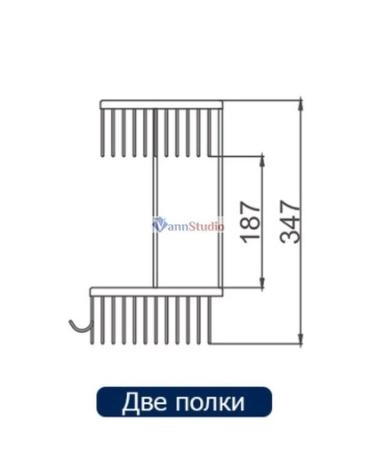 F351-1 Полка 2-ярусная угловая Frap нержавейка хром
