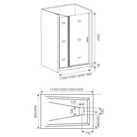 Душевая дверь GOOD DOOR Fantasy WTW-130-F-CH 130x185 см