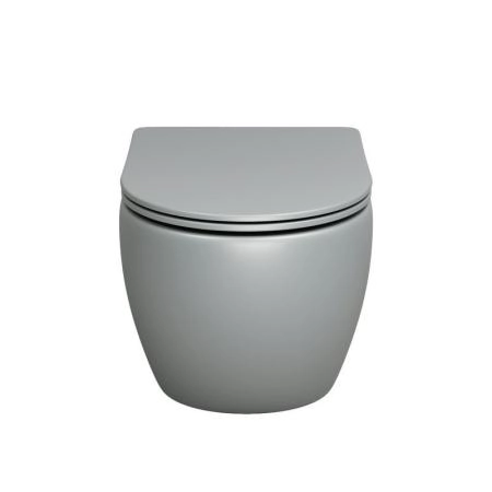 Унитаз Grossman GR-4455GLMS Color (485*365*360) СВЕТЛО-СЕРЫЙ МАТОВЫЙ подвесной Безободковый с тонкой крышкой