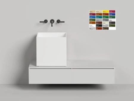 Раковина Salini ARMONIA SQUARE 03 S-Stone покраска RAL матовая 45x45 130523MF накладная