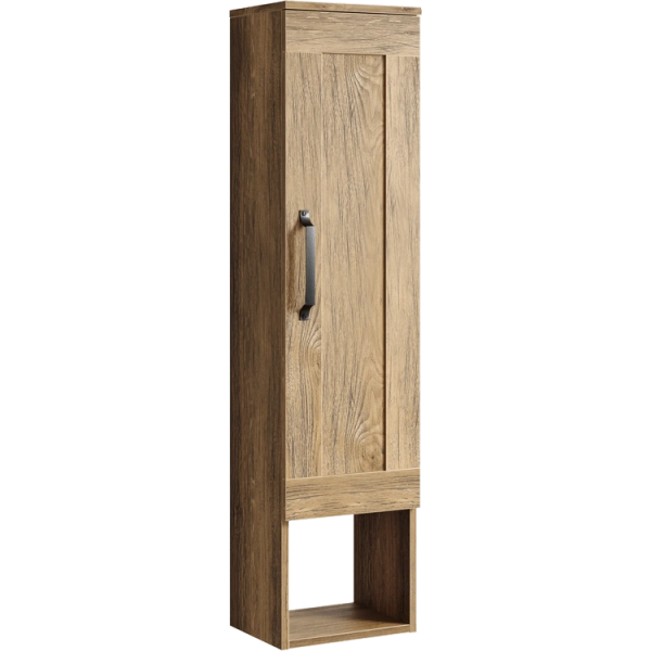 Подвесной пенал AQWELLA Craft CRF0503DB 35 см с одной дверью и открытой полкой цвет дуб балтийский