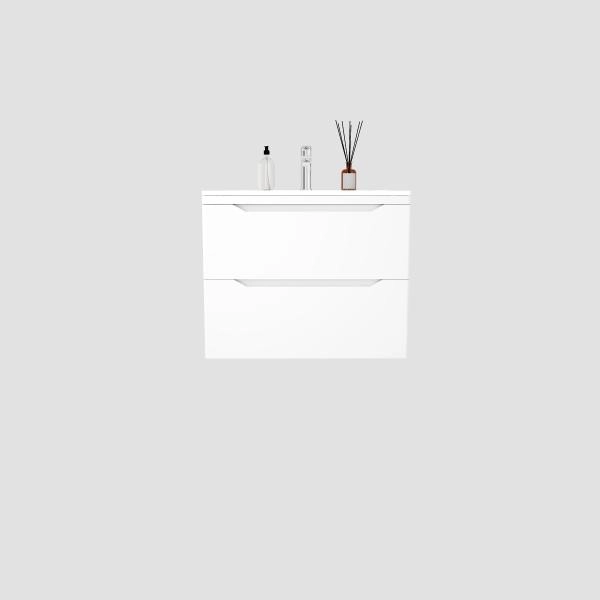 Тумба подвесная Style Line Марелла 70 (2 ящ.) Люкс антискрейтч белый матовый, PLUS