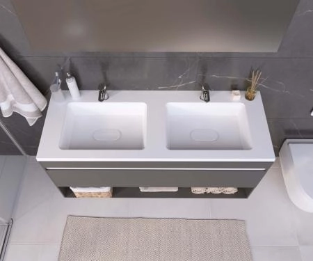 Раковина двойная Uperwood Modul 120 см, прямоугольная