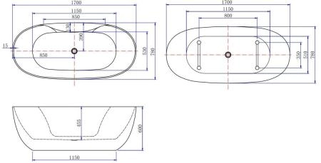 Акриловая ванна Aquanet Family Sweet 1700x780 155778GW Gloss Finish