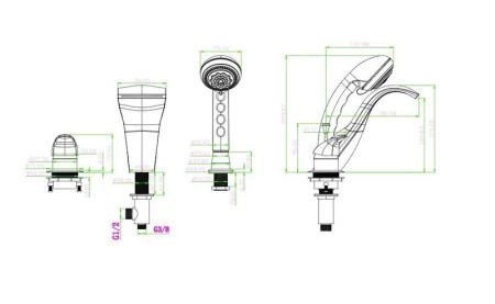 Смеситель на борт акриловой ванны Boheme Cobra бронза 399