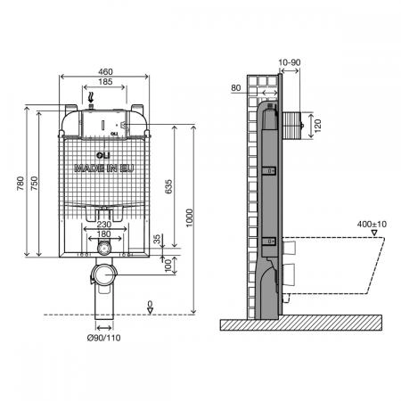 Инсталляция Oli 74 601901 механическая для унитаза