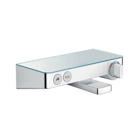 Hansgrohe Ecostat Select Термостат настенный для ванны на 2 источника, с изливом 192мм, с полочкой из безопасного стекла, цвет: хром