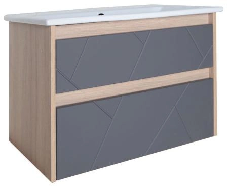 Тумба ASB-Mebel Диана 75 Серый/дуб янтарный подвесная под умывальник Элина 75