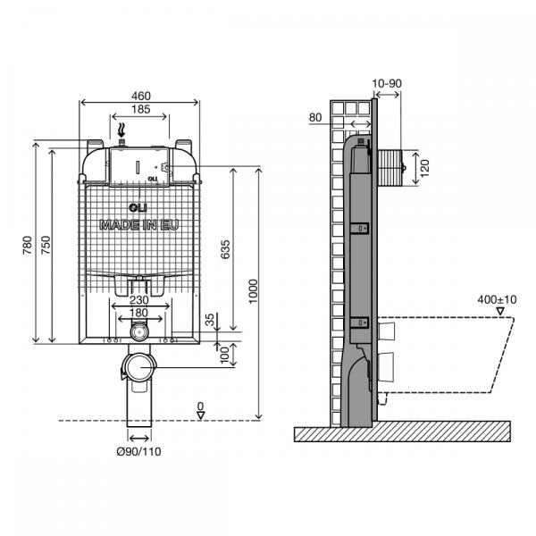Инсталляция Oli 74 601901 механическая для унитаза