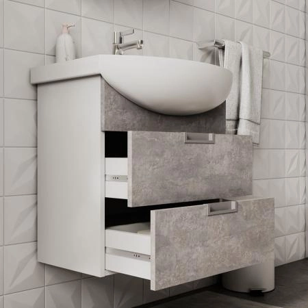 Тумба для ванной Volna Vario Z.60.2Y Цемент подвесная (Балтика) раковина отдельно