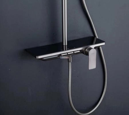 Душевая система Gappo G2496-19 оружейная сталь с изливом