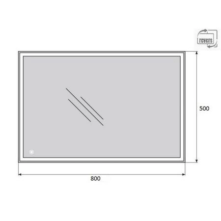 Зеркало Belbagno SPC-GRT-500-800-LED-TCH Led подсветка, сенсор 500x30x800