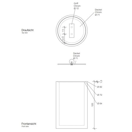 Decor Walther Black Stone DMD M Баночка универсальная 13x8см, с крышкой, настольная, цвет: черный матовый / сталь матовая