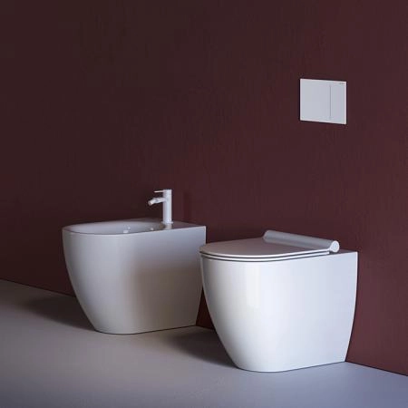 Catalano Sfera Унитаз напольный 55х35см, безободковый, смыв Tornado, покрытие Cataglaze+, цвет: белый глянцевый