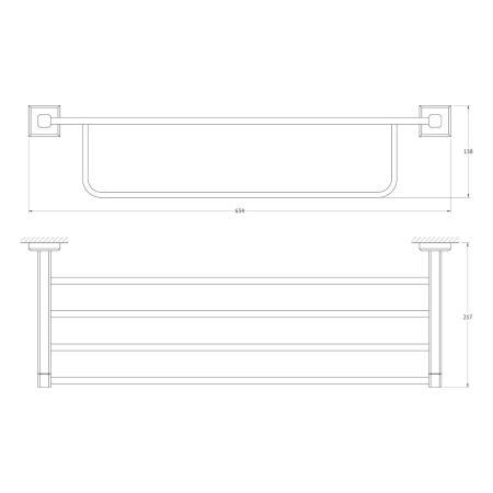 Полка для полотенец со штангой 60 cm  ARTWELLE Hagel 998160 хром