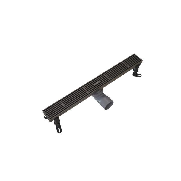 Душевой трап KNOTLOR SDRW0500LGM, линейный вороненая сталь