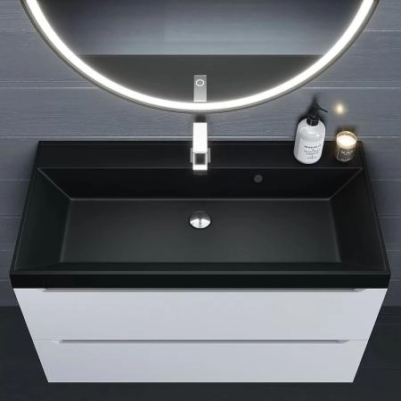Раковина кварцевая Uperwood Classic Quartz 100 см, черная матовая, космос