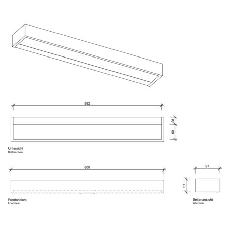 Decor Walther Box 60 N LED Светильник настенный 60x10x5см, светодиодный, 1x LED 32.8W,  цвет: хром