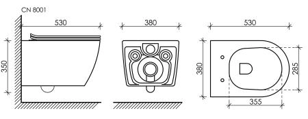 Подвесной унитаз PEARL (безободковый)