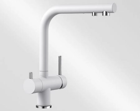 Смеситель Blanco Fontas II 525141 для кухни белый, с краном для фильтра