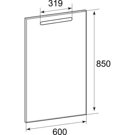 Roca The Gap Original Зеркало 60x85см, с LED-подсветкой сверху, системой антизапотевания, выкл-кнопкой внизу под зеркальным полотном