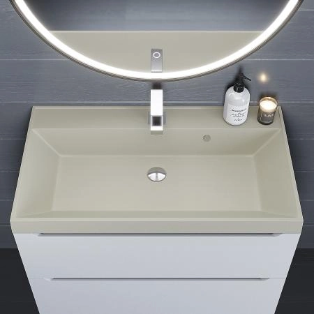 Раковина кварцевая Uperwood Classic Quartz 80 см, бежевая матовая, лён