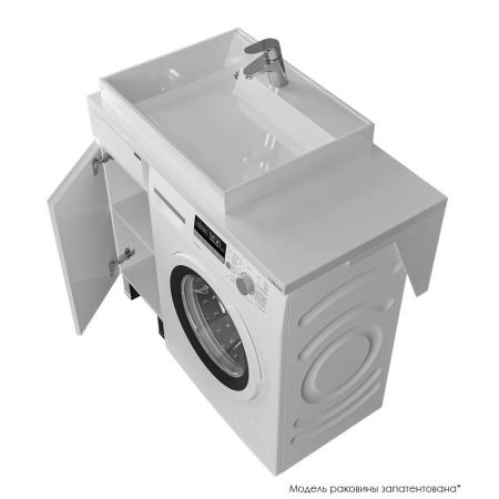 Тумба СаНта Марс-29, 700290, 1 дверь, напольная, без ручек (ум.Юпитер 90*50 литой мрамор)