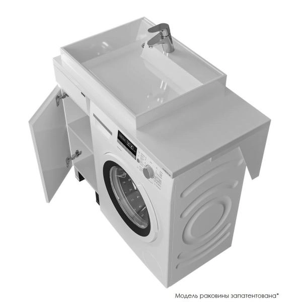 Тумба СаНта Марс-29, 700290, 1 дверь, напольная, без ручек (ум.Юпитер 90*50 литой мрамор)