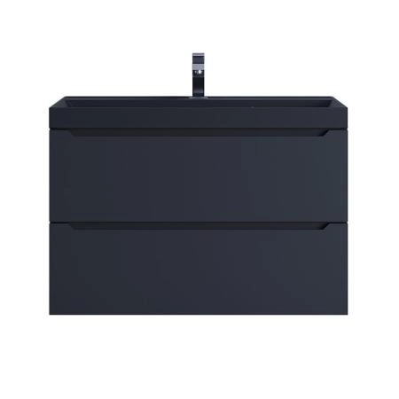 Тумба с раковиной Uperwood Tanos-Classic Quartz 80 см, черная/уголь