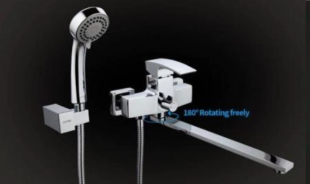 Смеситель Gappo G2207 для ванны длинный излив, хром