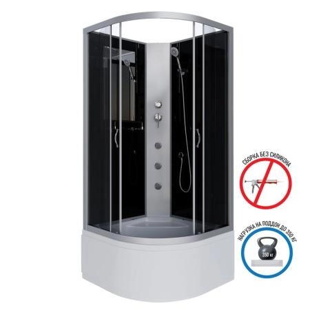 Душевая кабина Niagara NG-2507-14BKG 800х800х2000 высокий поддон 40см стекло тонированное