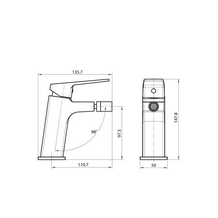 Смеситель Koller Pool NEON Cube для биде