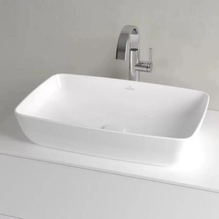 Villeroy&Boch Artis Раковина 58х38.5х12.5см., накладная, без отв., без перелива, TitanCeram, цвет: альпийский белый