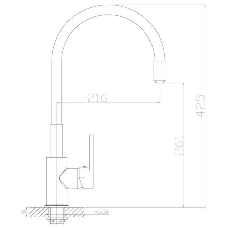 Смеситель Rossinka Z35-35U-Blue для кухни с гибким цветным изливом