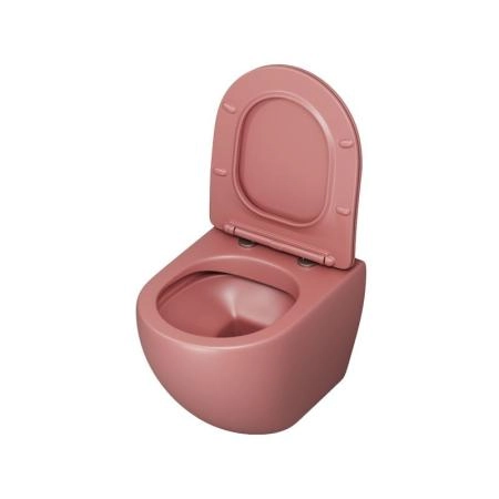 Унитаз Grossman GR-4455PIMS Color (495*365*375) РОЗОВЫЙ МАТОВЫЙ подвесной Безободковый с тонкой крышкой