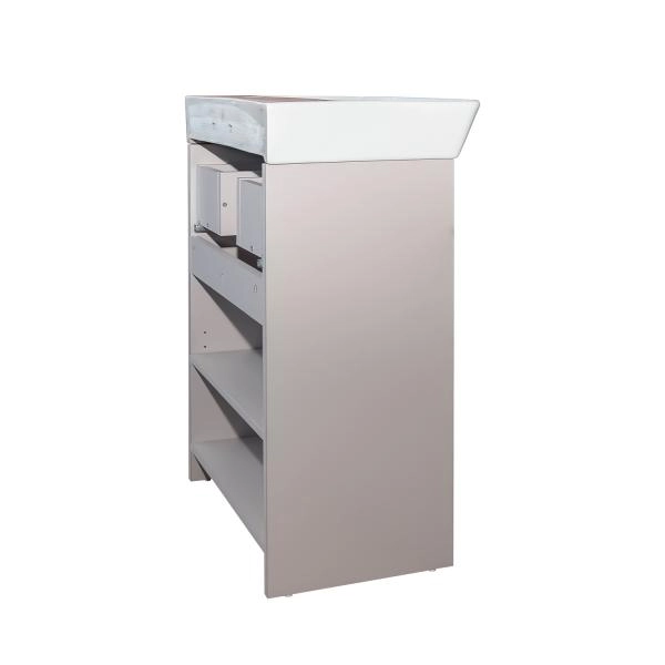Тумба c раковиной Comforty Руза-50 00-00022855CF напольная серый шелк с ручками серый шелк с раковиной COMFORTY 9055RA-50