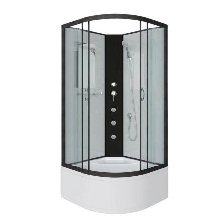 Душевая кабина Niagara NG-6707-14BKG 800х800х2000 высокий поддон 40см стекло прозрачное черные профиля