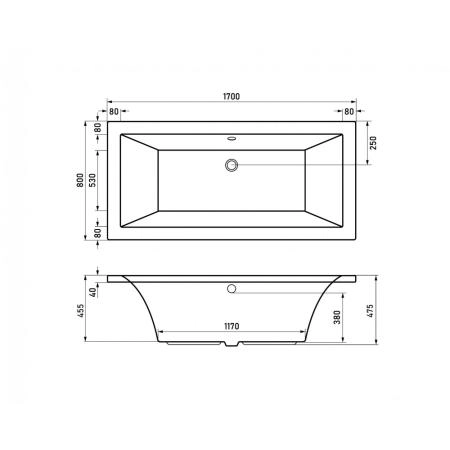 Ванна BERGES TARI 50030 акриловая 170x80 с каркасом