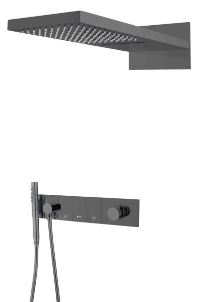 Встроенная душевая система Boheme ZODIAC, трехпозиционная Shine Gun Metal 132-SGM