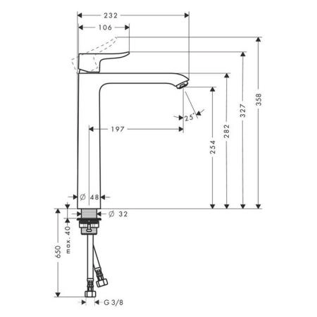 Смеситель Hansgrohe Metris 31184000 для раковины, хром