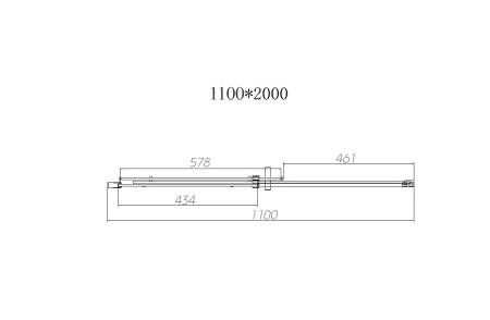 Душевая дверь Vincea Dice VDS-4D110CLGM, 1100, вороненая сталь, стекло прозрачное