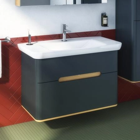 Тумба с раковиной  VitrA Sento  60838 100 см матовая антрацит МДФ