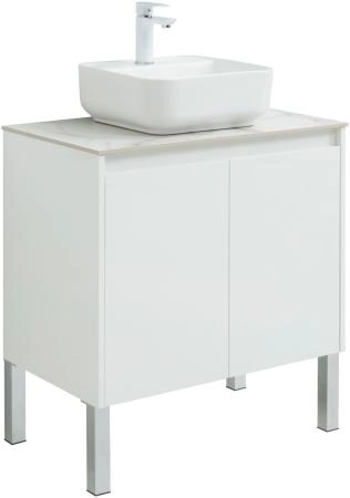 Тумба под раковину Aquanet Nova Lite 75 белый глянец (2 дверцы)