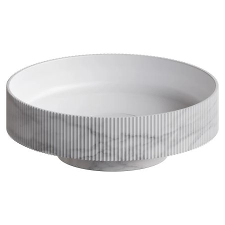 Раковина накладная Boheme рифленая SOLE Corian 400*130 Calacatta 801-R-CLCT